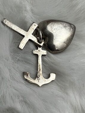 Vintage Ladye Fayre Faith Love Hope Sterling Pendant/Charm